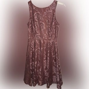 ⭐️Speechless Rose Pink Floral Lace Overlay Sleeveless Lined Dress Size XS